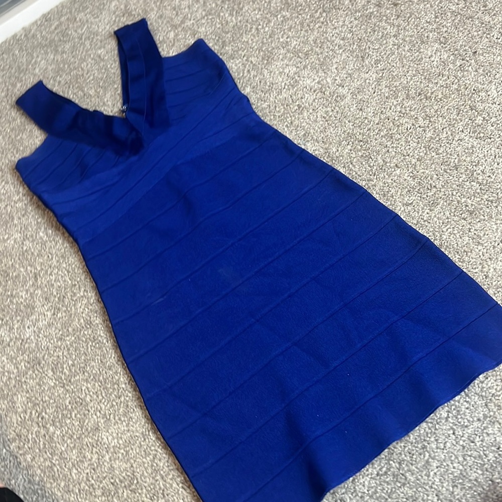 Bebe Bandage Dress royal blue